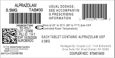 Label (65862 677 01 Alprazolam 0.5mg 67046 154 30)